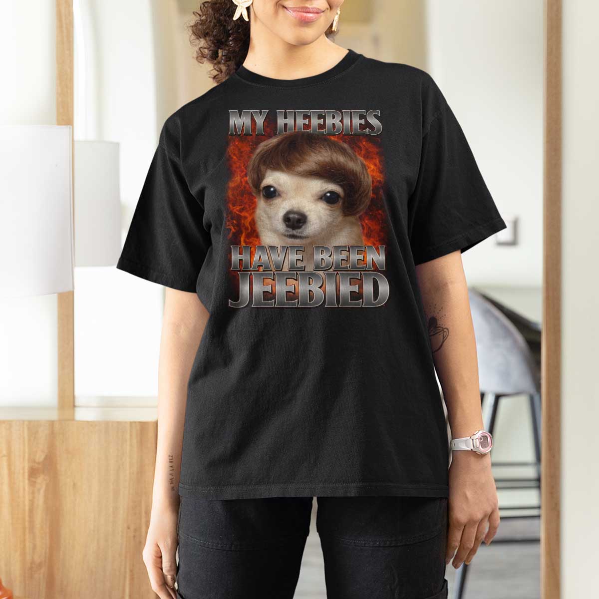 Chihuahua Funny Meme T Shirt For Women My Heebies Have Been Jeebied Bootleg - Wonder Print Shop
