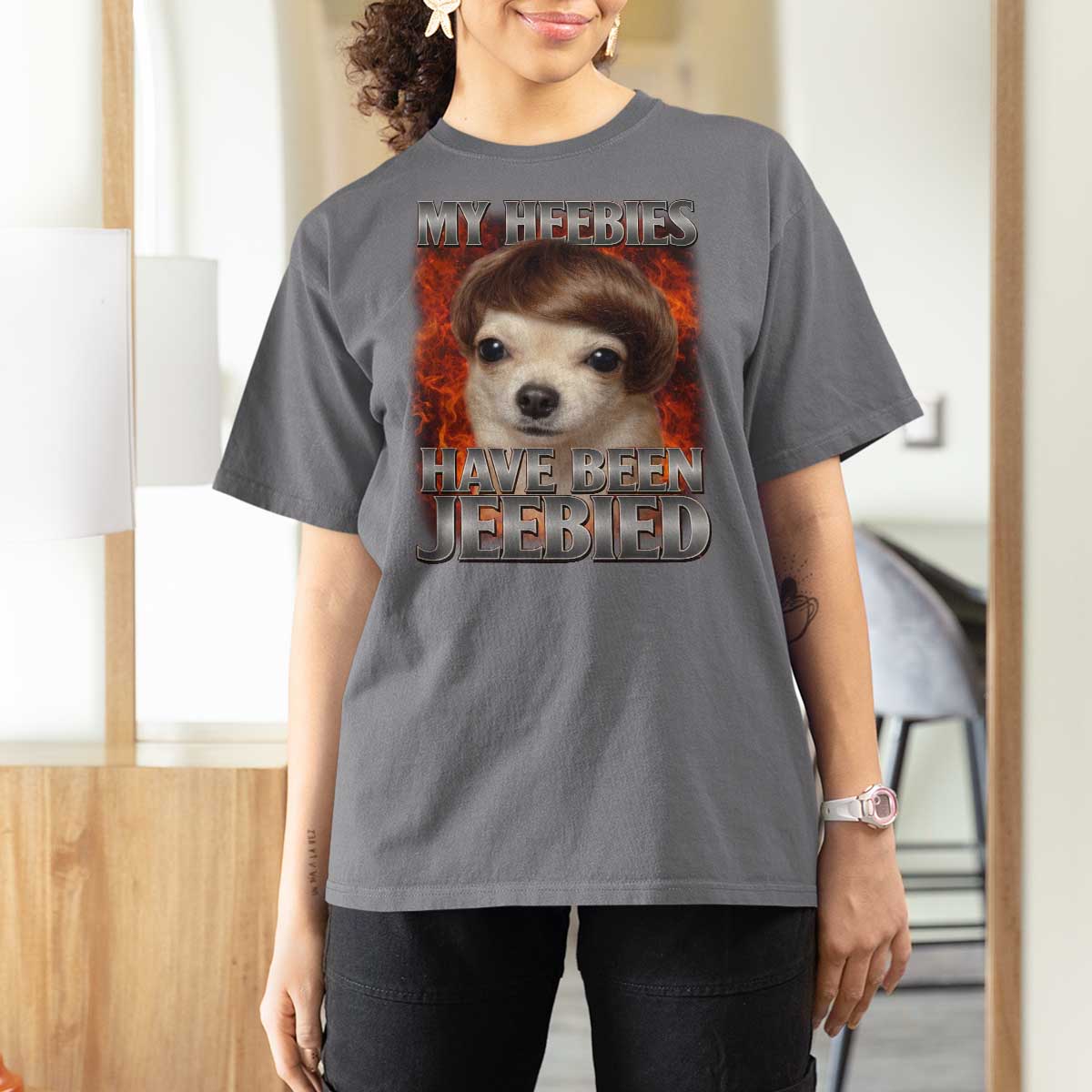 Chihuahua Funny Meme T Shirt For Women My Heebies Have Been Jeebied Bootleg - Wonder Print Shop