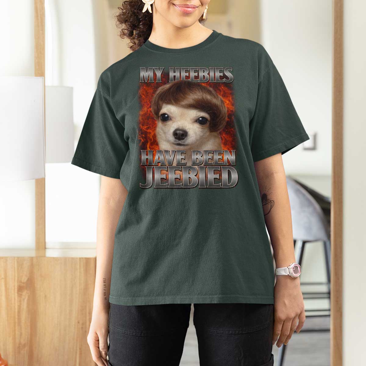 Chihuahua Funny Meme T Shirt For Women My Heebies Have Been Jeebied Bootleg - Wonder Print Shop