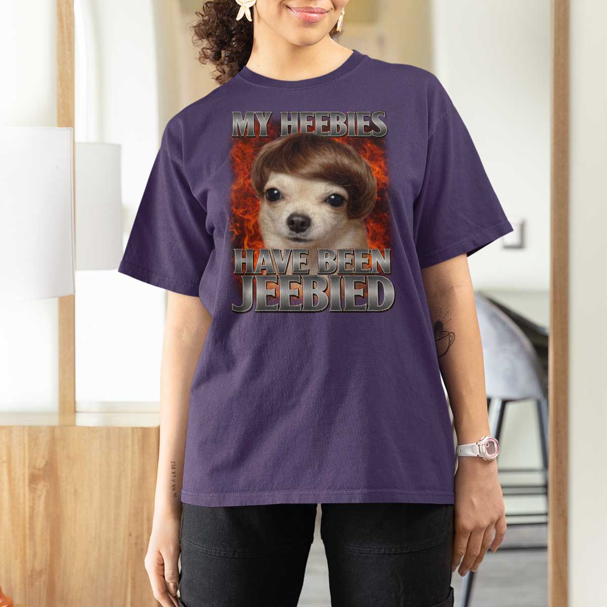 Chihuahua Funny Meme T Shirt For Women My Heebies Have Been Jeebied Bootleg - Wonder Print Shop