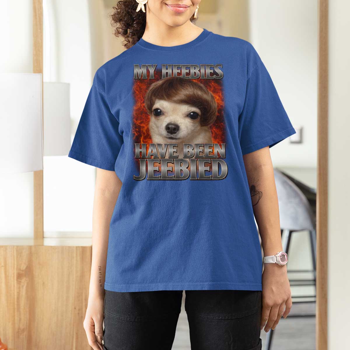 Chihuahua Funny Meme T Shirt For Women My Heebies Have Been Jeebied Bootleg - Wonder Print Shop