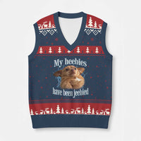 Funny Chihuahua Meme V-Neck Knit Sweater Vest My Heebies Have Been Jeebied Bootleg - Wonder Print Shop