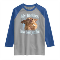 Funny Chihuahua Meme Raglan Shirt My Heebies Have Been Jeebied Bootleg - Wonder Print Shop