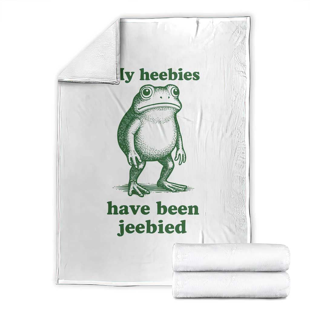 Funny Frog Throw Blanket My Heebies Have Been Jeebied Weirdcore Meme - Wonder Print Shop