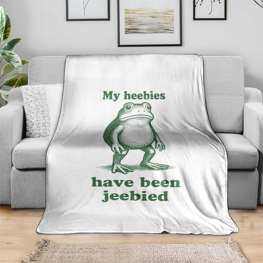 Funny Frog Throw Blanket My Heebies Have Been Jeebied Weirdcore Meme - Wonder Print Shop