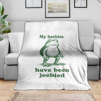 Funny Frog Throw Blanket My Heebies Have Been Jeebied Weirdcore Meme - Wonder Print Shop