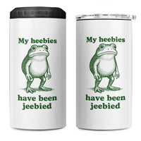 Funny Frog 4 in 1 Can Cooler Tumbler My Heebies Have Been Jeebied Weirdcore Meme - Wonder Print Shop