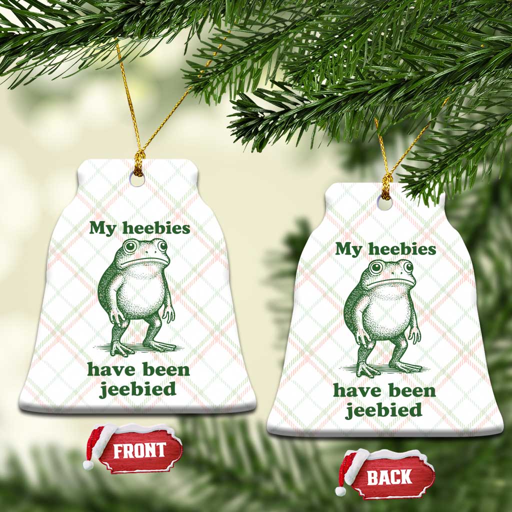 Funny Frog Ceramic Ornament My Heebies Have Been Jeebied Weirdcore Meme - Wonder Print Shop