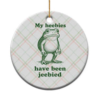 Funny Frog Ceramic Ornament My Heebies Have Been Jeebied Weirdcore Meme - Wonder Print Shop
