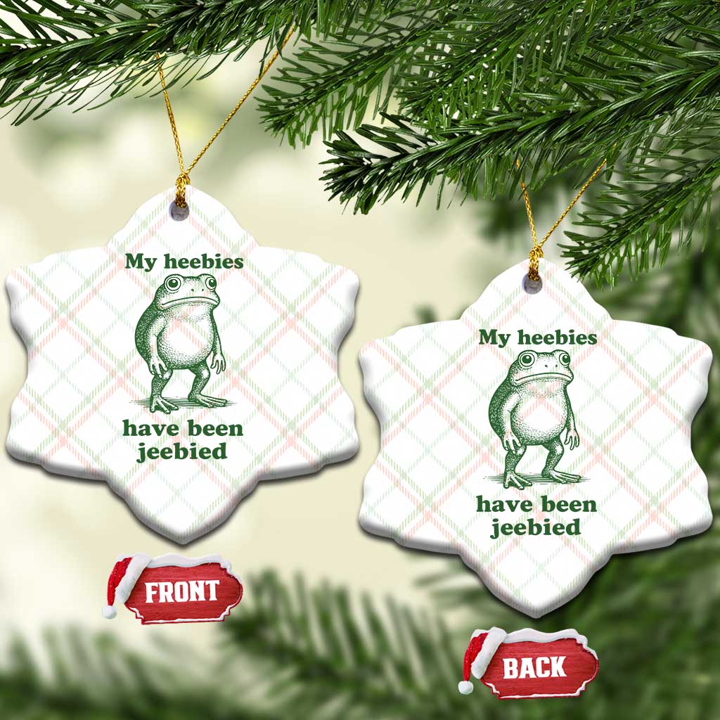 Funny Frog Ceramic Ornament My Heebies Have Been Jeebied Weirdcore Meme - Wonder Print Shop