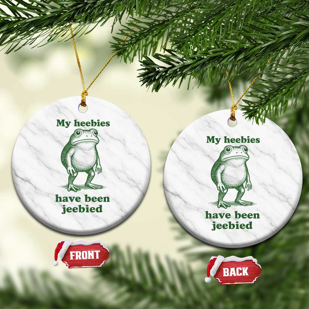 Funny Frog Ceramic Ornament My Heebies Have Been Jeebied Weirdcore Meme - Wonder Print Shop