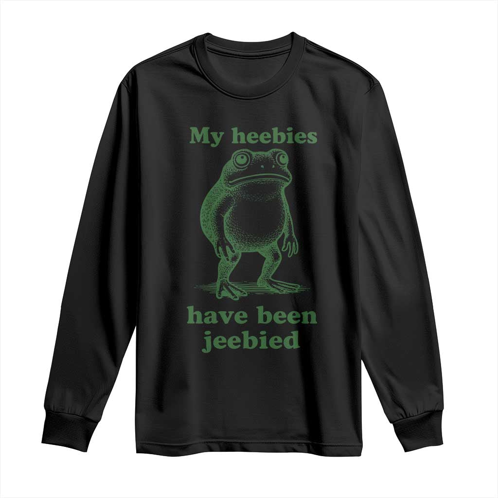 Funny Frog Long Sleeve Shirt My Heebies Have Been Jeebied Weirdcore Meme - Wonder Print Shop
