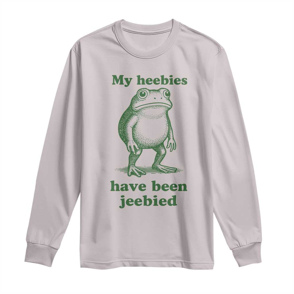 Funny Frog Long Sleeve Shirt My Heebies Have Been Jeebied Weirdcore Meme - Wonder Print Shop
