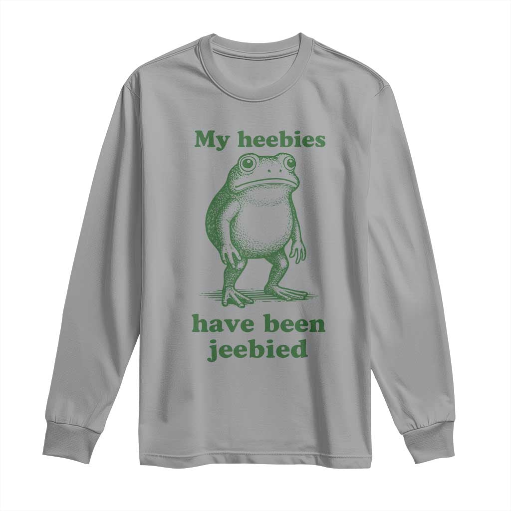 Funny Frog Long Sleeve Shirt My Heebies Have Been Jeebied Weirdcore Meme - Wonder Print Shop