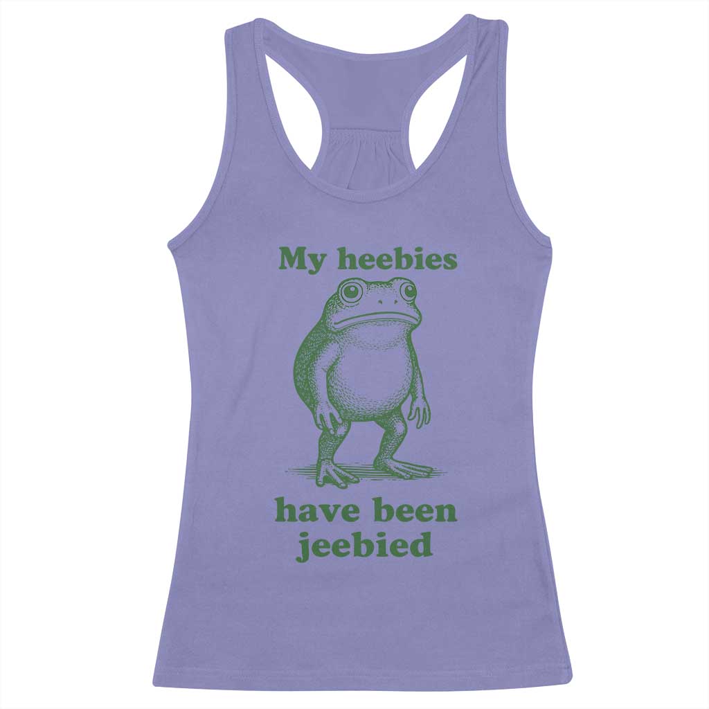 Funny Frog Racerback Tank Top My Heebies Have Been Jeebied Weirdcore Meme - Wonder Print Shop