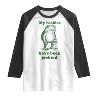 Funny Frog Raglan Shirt My Heebies Have Been Jeebied Weirdcore Meme - Wonder Print Shop