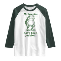 Funny Frog Raglan Shirt My Heebies Have Been Jeebied Weirdcore Meme - Wonder Print Shop
