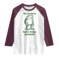 Funny Frog Raglan Shirt My Heebies Have Been Jeebied Weirdcore Meme - Wonder Print Shop