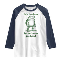 Funny Frog Raglan Shirt My Heebies Have Been Jeebied Weirdcore Meme - Wonder Print Shop