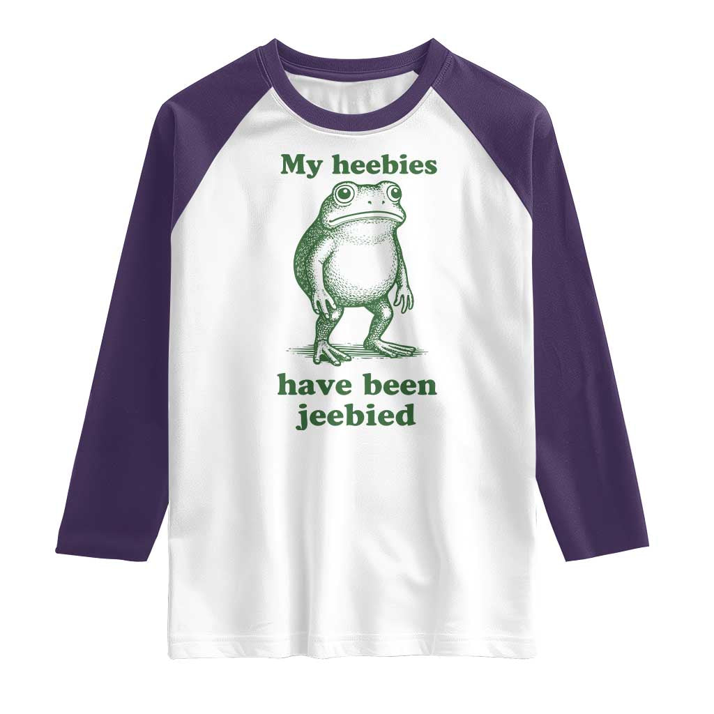 Funny Frog Raglan Shirt My Heebies Have Been Jeebied Weirdcore Meme - Wonder Print Shop
