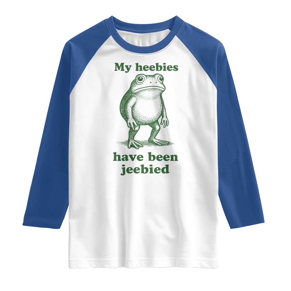 Funny Frog Raglan Shirt My Heebies Have Been Jeebied Weirdcore Meme - Wonder Print Shop