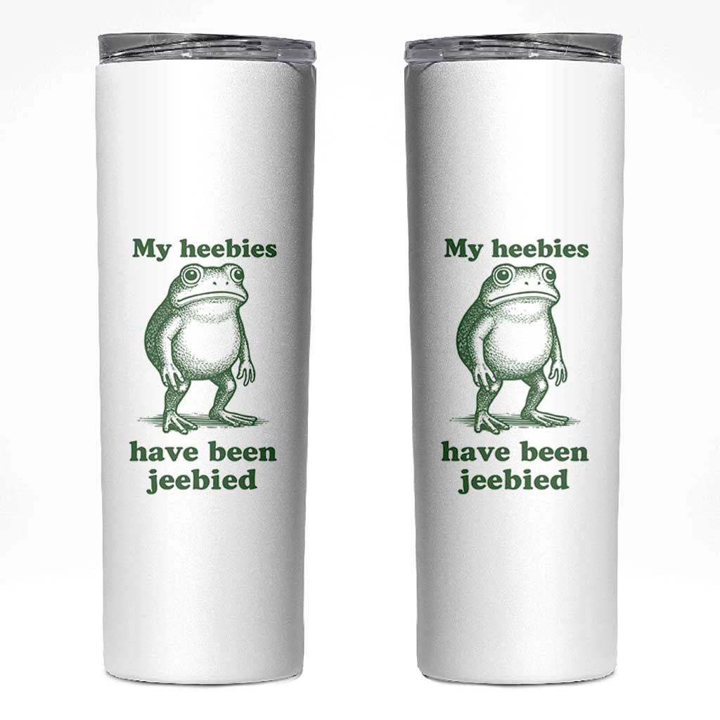 Funny Frog Skinny Tumbler My Heebies Have Been Jeebied Weirdcore Meme - Wonder Print Shop