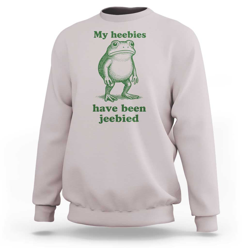 Funny Frog Sweatshirt My Heebies Have Been Jeebied Weirdcore Meme - Wonder Print Shop