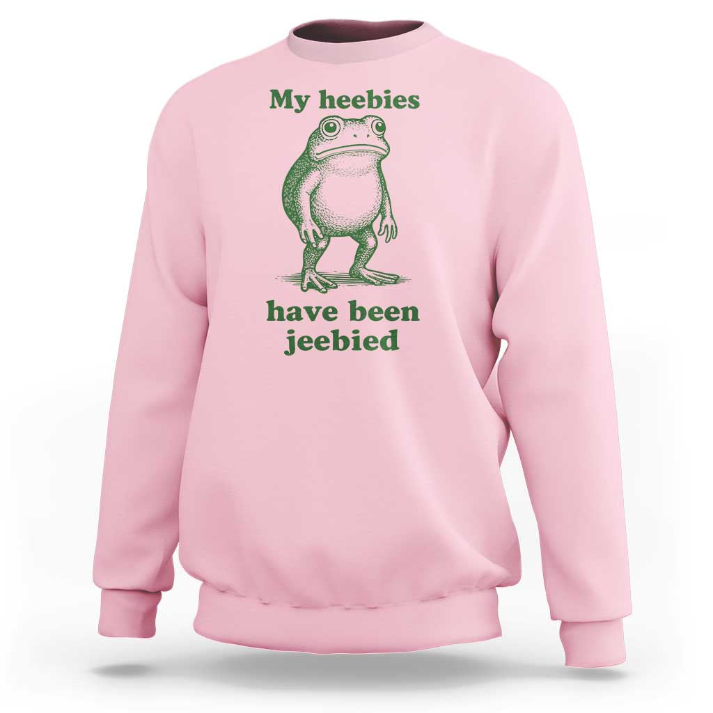 Funny Frog Sweatshirt My Heebies Have Been Jeebied Weirdcore Meme - Wonder Print Shop