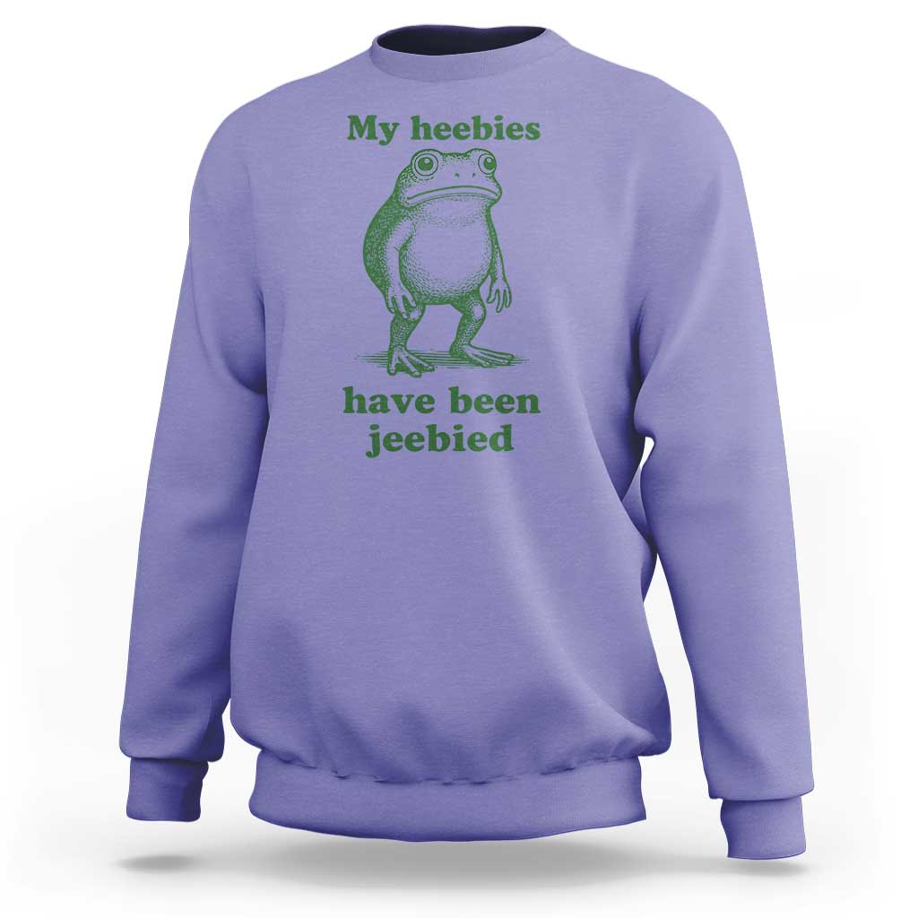Funny Frog Sweatshirt My Heebies Have Been Jeebied Weirdcore Meme - Wonder Print Shop