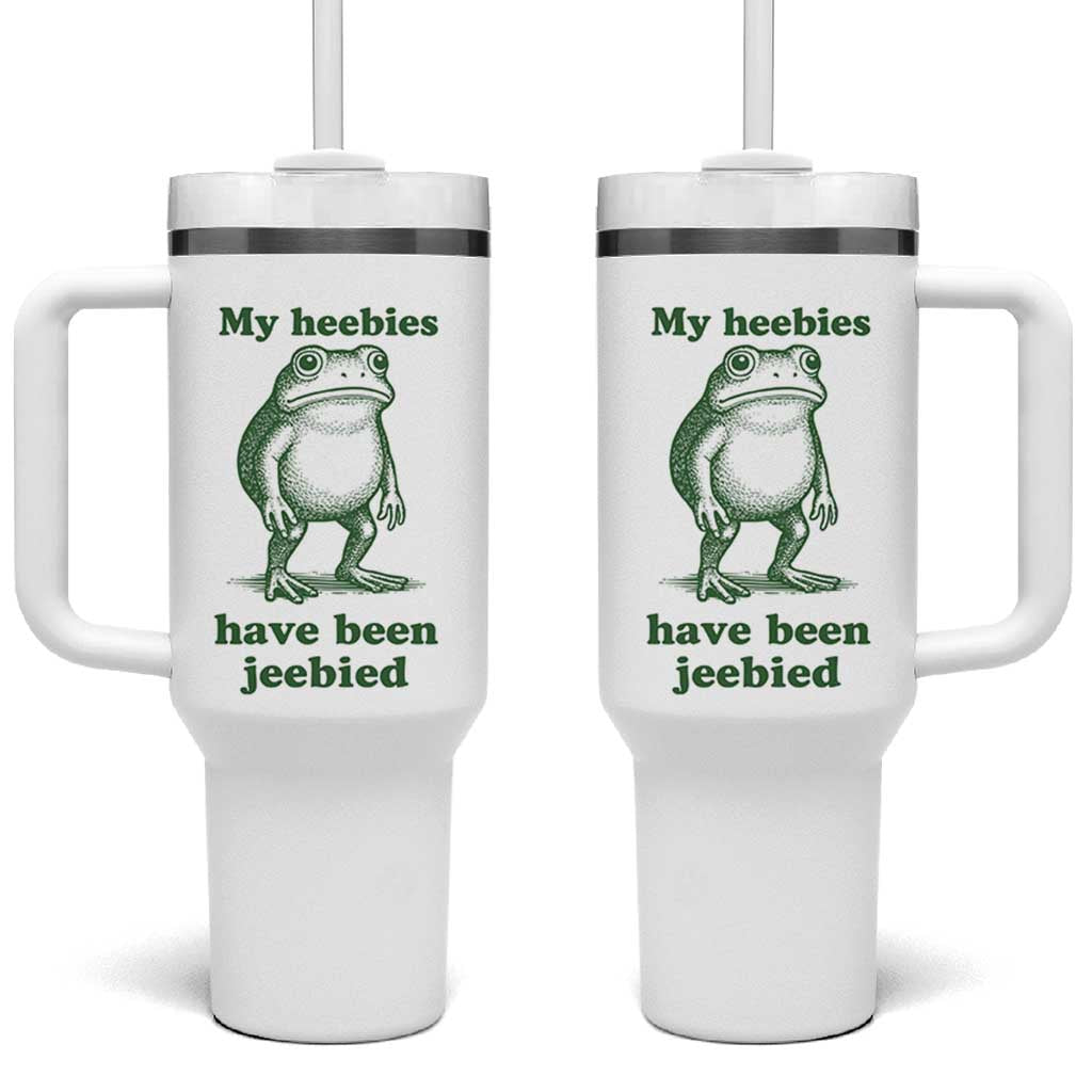 Funny Frog Tumbler With Handle My Heebies Have Been Jeebied Weirdcore Meme - Wonder Print Shop