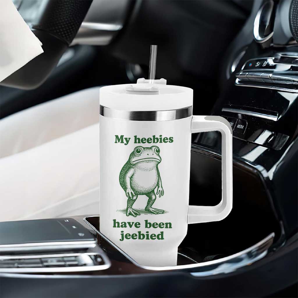 Funny Frog Tumbler With Handle My Heebies Have Been Jeebied Weirdcore Meme - Wonder Print Shop
