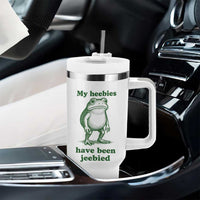 Funny Frog Tumbler With Handle My Heebies Have Been Jeebied Weirdcore Meme - Wonder Print Shop