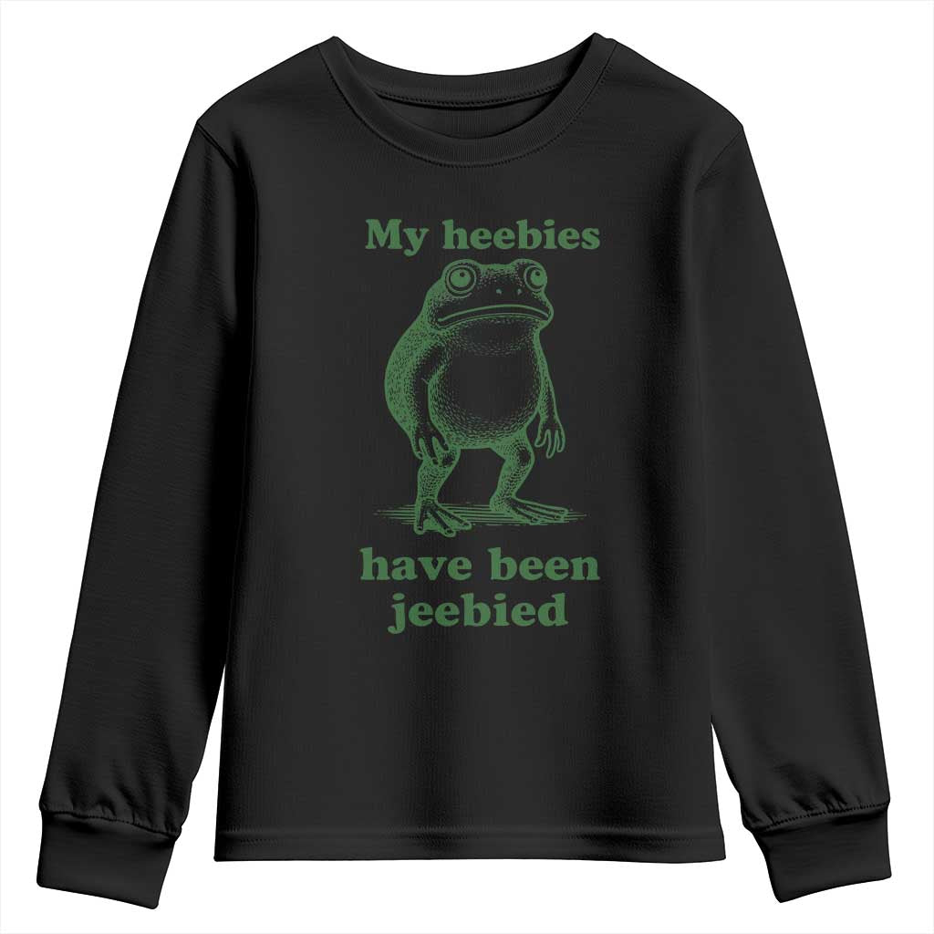 Funny Frog Youth Sweatshirt My Heebies Have Been Jeebied Weirdcore Meme - Wonder Print Shop