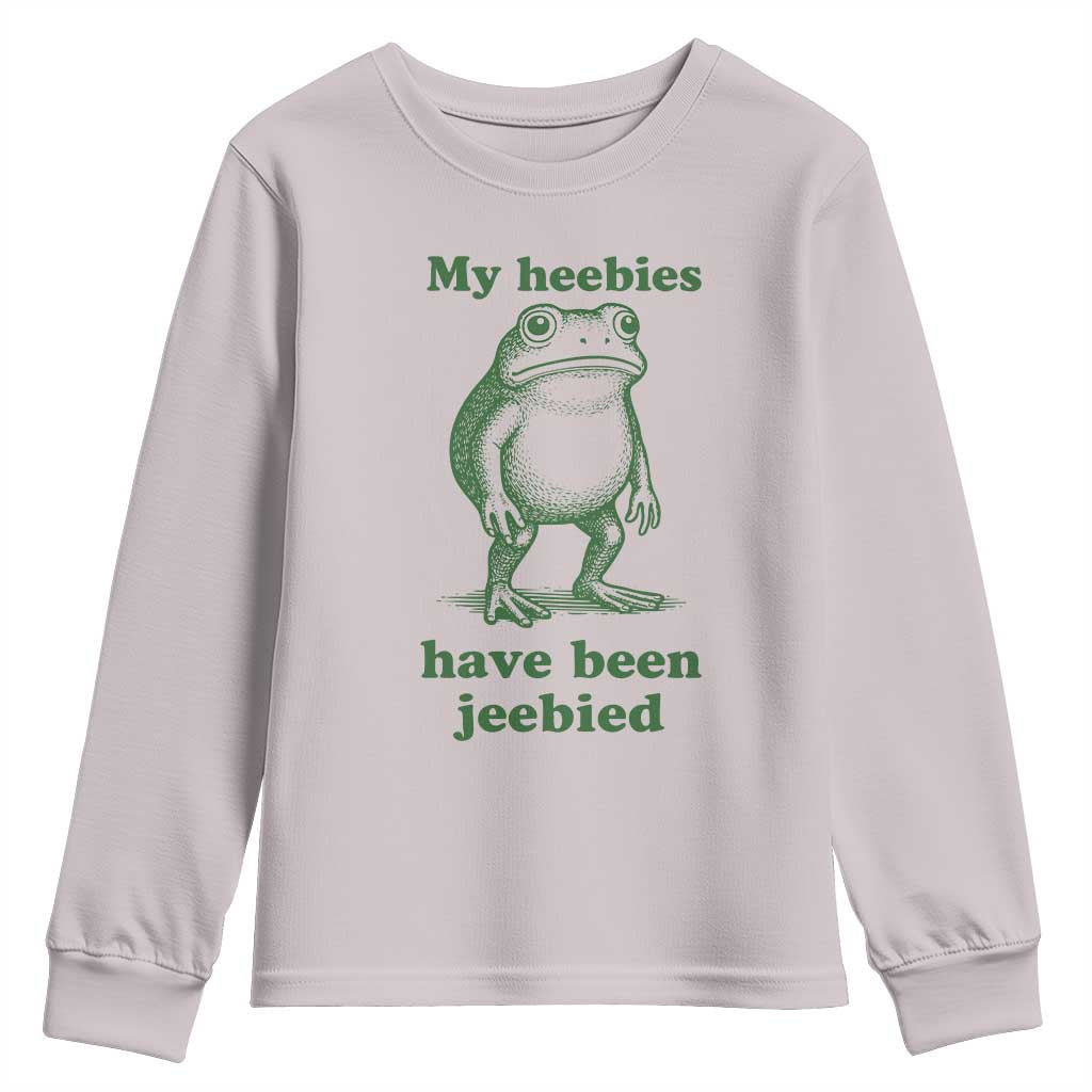Funny Frog Youth Sweatshirt My Heebies Have Been Jeebied Weirdcore Meme - Wonder Print Shop