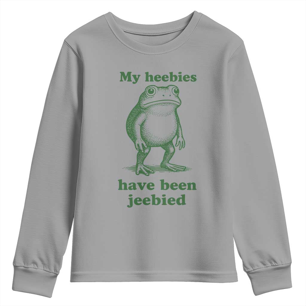 Funny Frog Youth Sweatshirt My Heebies Have Been Jeebied Weirdcore Meme - Wonder Print Shop