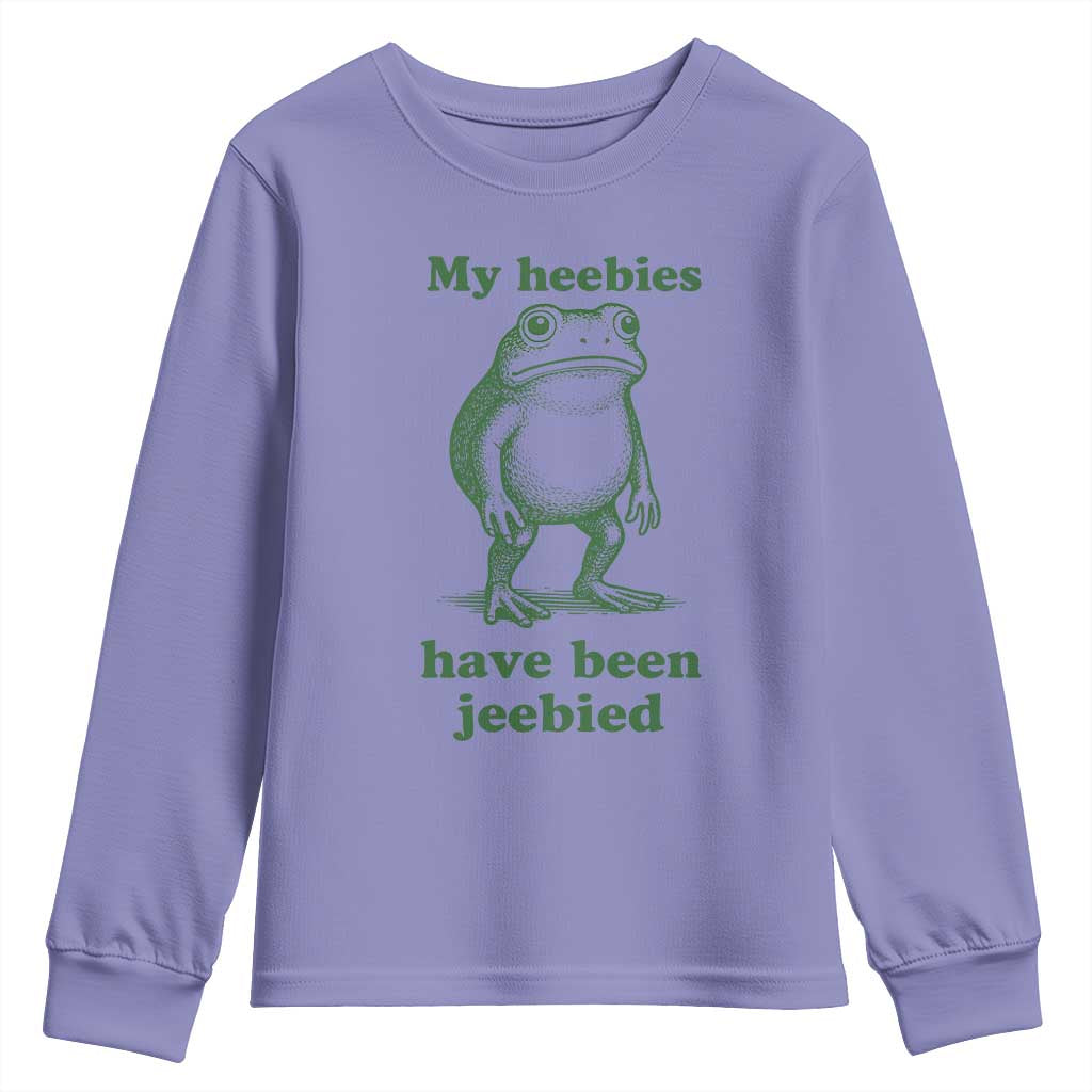Funny Frog Youth Sweatshirt My Heebies Have Been Jeebied Weirdcore Meme - Wonder Print Shop