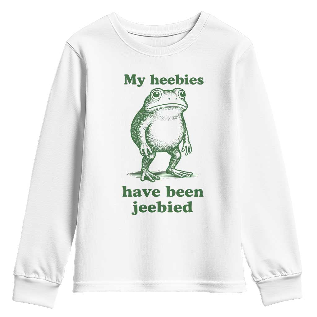 Funny Frog Youth Sweatshirt My Heebies Have Been Jeebied Weirdcore Meme - Wonder Print Shop