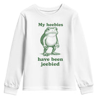 Funny Frog Youth Sweatshirt My Heebies Have Been Jeebied Weirdcore Meme - Wonder Print Shop