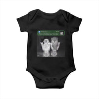 There is Motion at Your Front Door Baby Onesie Funny Golden Retriever Dog And Lion Motion Meme - Wonder Print Shop