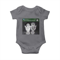 There is Motion at Your Front Door Baby Onesie Funny Golden Retriever Dog And Lion Motion Meme - Wonder Print Shop