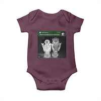 There is Motion at Your Front Door Baby Onesie Funny Golden Retriever Dog And Lion Motion Meme - Wonder Print Shop