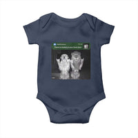 There is Motion at Your Front Door Baby Onesie Funny Golden Retriever Dog And Lion Motion Meme - Wonder Print Shop