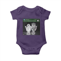 There is Motion at Your Front Door Baby Onesie Funny Golden Retriever Dog And Lion Motion Meme - Wonder Print Shop
