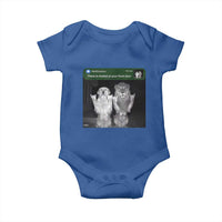 There is Motion at Your Front Door Baby Onesie Funny Golden Retriever Dog And Lion Motion Meme - Wonder Print Shop