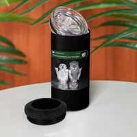 There is Motion at Your Front Door 4 in 1 Can Cooler Tumbler Funny Golden Retriever Dog And Lion Motion Meme - Wonder Print Shop