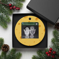 There is Motion at Your Front Door Ceramic Ornament Funny Golden Retriever Dog And Lion Motion Meme - Wonder Print Shop