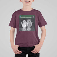 There is Motion at Your Front Door T Shirt For Kid Funny Golden Retriever Dog And Lion Motion Meme - Wonder Print Shop