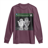 There is Motion at Your Front Door Long Sleeve Shirt Funny Golden Retriever Dog And Lion Motion Meme - Wonder Print Shop