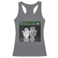 There is Motion at Your Front Door Racerback Tank Top Funny Golden Retriever Dog And Lion Motion Meme - Wonder Print Shop