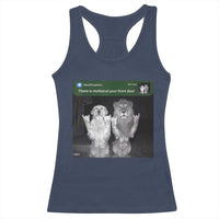There is Motion at Your Front Door Racerback Tank Top Funny Golden Retriever Dog And Lion Motion Meme - Wonder Print Shop